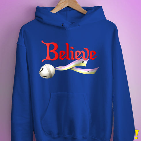Believe Twink Pride Flag Jingle Bell Hoodie - Royal Blue